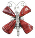 Large Statement Red Oyster Shell Butterfly Ring Size 8-3/4 PS72991